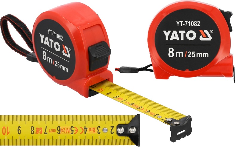 MIARA ZWIJANA TAŚMA MIERNICZA METALOWA MIARKA Z BLOKADĄ 8m 25mm YATO YT-71082