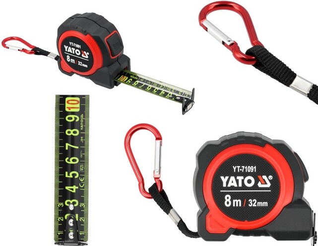MIARA ZWIJANA TAŚMA MIERNICZA MIARKA METRÓWKA MAGNES 8m 32mm YATO YT-71091