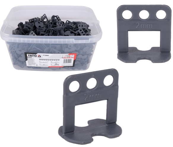 SYSTEM KLIPSÓW BRAMEK 500szt. DO POZIOMOWANIA PŁYTEK GLAZURY 2mm YATO YT-36943