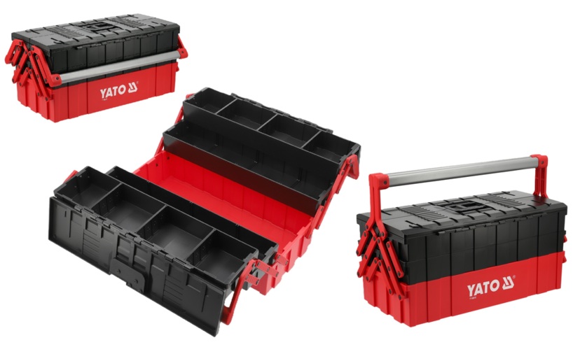 SKRZYNKA NARZĘDZIOWA WARSZTATOWA Z TWORZYWA 5 PÓŁEK 460x265x208mm YATO YT-08978