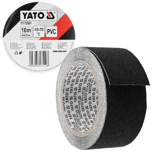 TAŚMA KLEJĄCA ANYPOŚLIZGOWA CZARNA PVC 50mm 10m YATO YT-72501