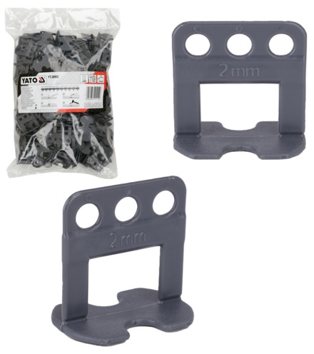 SYSTEM KLIPSÓW BRAMEK 200szt. DO POZIOMOWANIA PŁYTEK GLAZURY 2mm YATO YT-36942