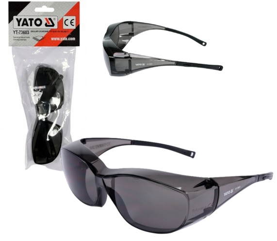 OKULARY OCHRONNE ROBOCZE PRZECIWODPRYSKOWE SZARE FIT OVER YATO YT-73603
