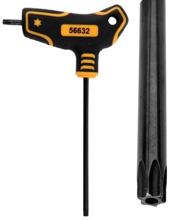 KLUCZ TRZPIENIOWY TORX Z RĘKOJEŚCIĄ T20 VOREL 56632