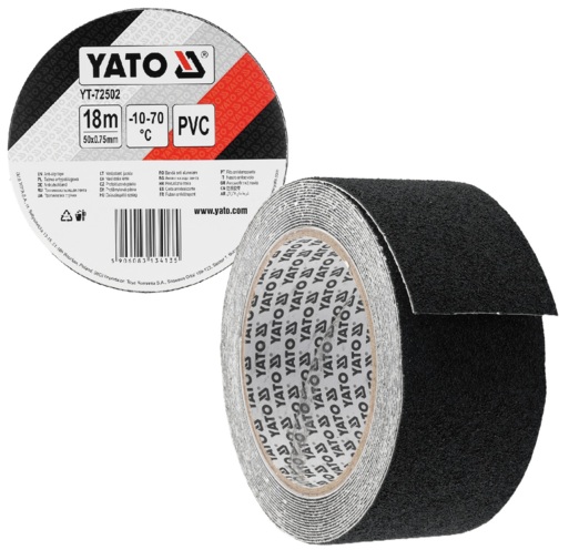TAŚMA KLEJĄCA ANYPOŚLIZGOWA CZARNA PVC 50mm 18m YATO YT-72502