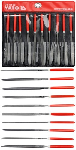 ZESTAW PILNIKÓW IGLAKÓW 3X140X65MM STAL ŁOŻYSKOWA, 10 SZT. YATO YT-6163