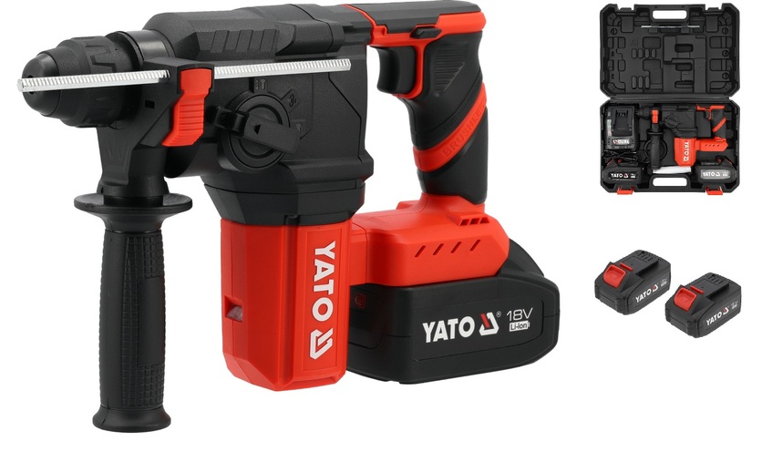 MŁOTOWIERTARKA SDS+ BEZSZCZOTKOWA + ŁADOWARKA 2X4AH 18V YATO YT-827722