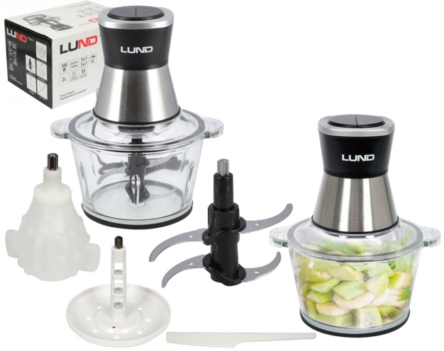 ROZDRABNIACZ BLENDER MALAKSER ELEKTRYCZNY DO ŻYWNOŚCI 3w1 2 PRĘDKOŚCI 2L 500W LUND 67920