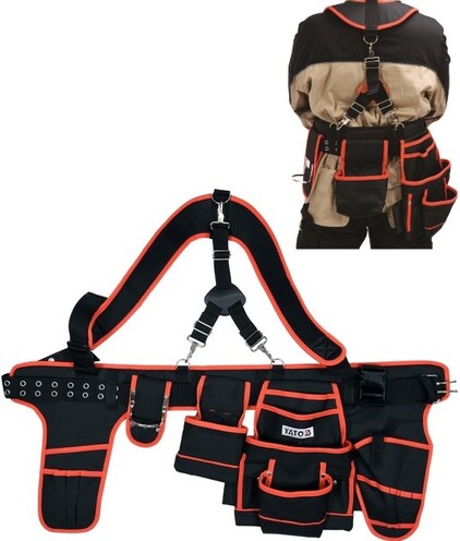 PAS NARZĘDZIOWY NA SZELKACH UPRZĘŻACH Z DWIEMA KABURAMI SAKWAMI YATO YT-74071