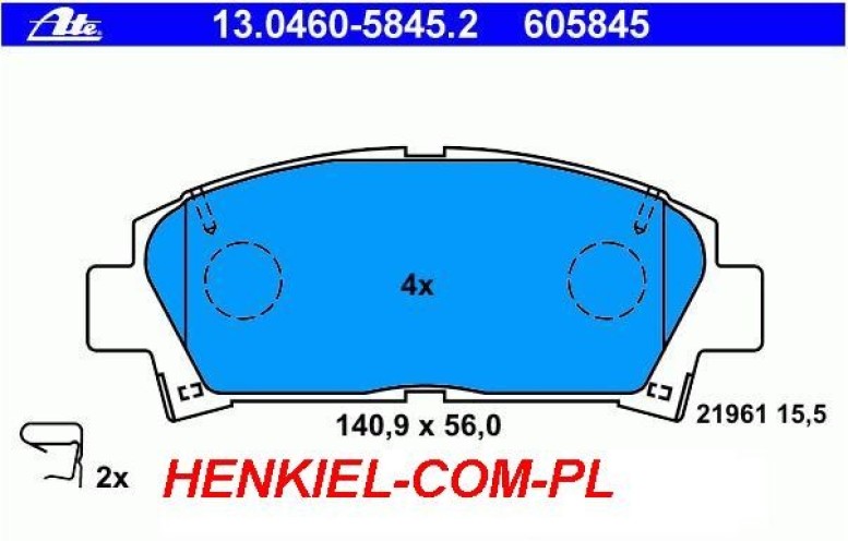 KLOCKI HAMULCOWE ATE 13.0460-5845.2 - PRZÓD