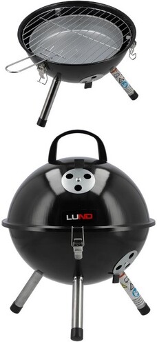 TURYSTYCZNY GRILL WĘGLOWY PRZENOŚNY, RUSZT ROŻEN 32CM LUND 99922 