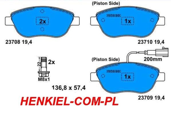 KLOCKI HAMULCOWE ATE 13.0460-3983.2  - PRZÓD