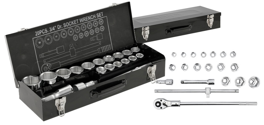 ZESTAW NARZĘDZIOWY KLUCZY NASADOWYCH 3/4'' 20szt. YATO YT-1335