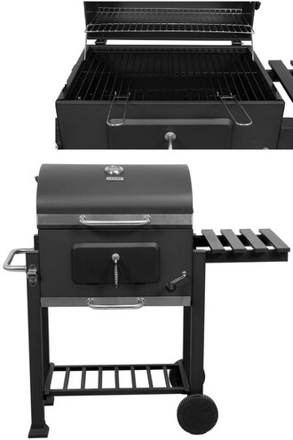 DUŻY GRILL WĘGLOWY DELUXE STALOWY RUSZT 57X37CM ROŻEN LUND 99910 