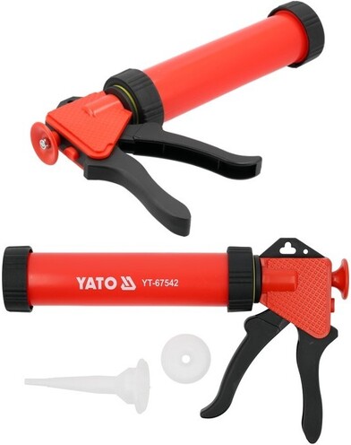 WYCISKACZ RUROWY PISTOLET DO MAS SILIKONÓW KLEJÓW  Z ZAWOREM ODCINAJĄCYM YATO YT-67542 
