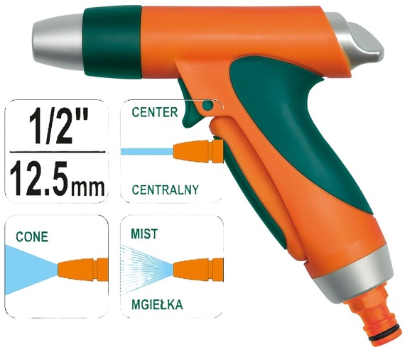 PISTOLET ZRASZAJĄCY OGRODOWY METALOWY REGULOWANY FLO 89189