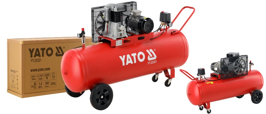 KOMPRESOR OLEJOWY SPRĘŻARKA POWIETRZA 200L 400V 3KM 360L/MIN 10BAR YATO YT-23321
