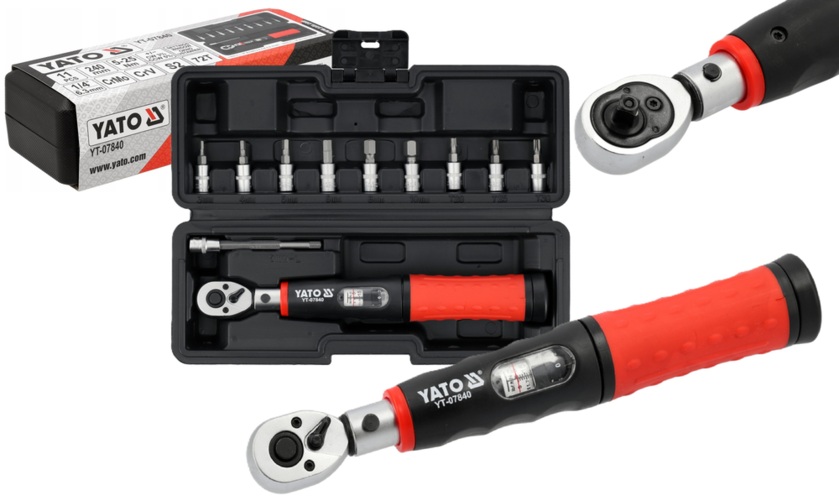 PRECYZYJNY ZESTAW KLUCZ DYNAMOMETRYCZNY + BITY TORX HEX 1/4