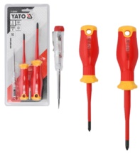 WKRĘTAK ŚRUBOKRĘT IZOLOWANY PHILIPS PH PRÓBNIK TESTER NAPIĘCIA EXTRA SLIM kpl. 3el. YATO YT-282680