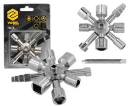 KLUCZ DO SZAFEK SKRZYNEK SERWISOWYCH TECHNICZNYCH  Z LICZNIKAMI WODY GAZU PRĄDU 10w1 VOREL 78478