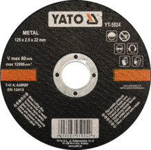 TARCZA DO CIĘCIA METALU 125 x 2,5 x 22 mm YATO YT-5924