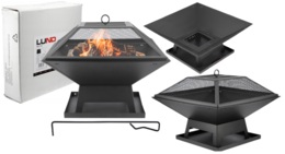 PALENISKO OGRODOWE Z POKRYWĄ STALOWE OGNISKO GRILL 45x45cm LUND 99715