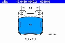 KLOCKI HAMULCOWE ATE 13.0460-4040.2 OPEL VECTRA B OMEGA B SENATOR B SAAB 900 II 9-3 9-5  -- TYŁ 