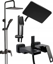 KOLUMNA PRYSZNICOWA DESZCZOWNICA Z BATERIĄ  CZARNA NOIR 1 FALA 75883