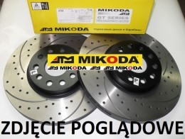 Tarcza hamulcowa pełna MIKODA 0573 GT malowana, nacinana, wiercona, kolor: czarny - CITROEN BERLINGO (K9) C4 Picasso II C4 SPACETOURER PEUGEOT 3008 SUV 308 II 508 II RIFTER OPEL GRANDLAND X - OŚ TYLNA