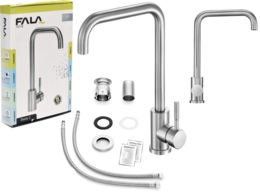 BATERIA KUCHENNA ZLEWOZMYWAKOWA STOJĄCA STEELY 2 SREBRNA INOX FALA 75718