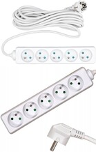 PRZEDŁUŻACZ ELEKTRYCZNY, BIAŁY, 5 GNIAZD Z UZIEMIENIEM, 5M VOREL 72510 