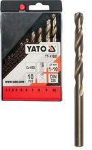 ZESTAW WIERTEŁ KOBALTOWYCH WIERTŁA DO METALU CO-HSS 1-10mm 10szt. YATO YT-41603