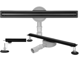 ODPŁYW LINIOWY SLIM BLACK NISKI 90 CM NIERDZEWNY WĄSKI CZARNY FALA 71639