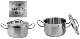 GARNEK ŚREDNI Z POKRYWKĄ ZE STALI NIERDZEWNEJ 16X9,5CM 1,9L YATO YG-00021