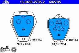 KLOCKI HAMULCOWE ATE 13.0460-2705.2 AUDI A4 -- PRZÓD