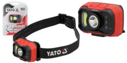 LATARKA LAMPKA CZOŁOWA AKUMULATOROWA Z REGULACJĄ I CZUJNIKIEM RUCHU 1000lm IP65 3,7V 1200mAh YATO YT-085942