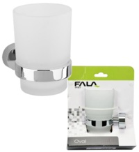  KUBEK KOSMETYCZNY NA SZCZOTECZKI ŚCIENNY WISZĄCY SZKŁO OVAL CHROM FALA 69301