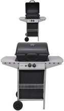 PRZENOŚNY GRILL GAZOWY BAVEN 2 PALNIK, 5,5KW STALOWY RUSZT ROŻEN LUND 99644 