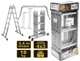 DRABINA WIELOFUNKCYJNA 4x3 5w1 ROZKŁADANA VOREL 17704