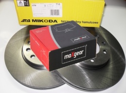 Tarcze hamulcowe wentylowane MIKODA 0572  + KLOCKI MAX 19-3956 - CITROEN C-ZERO MITSUBISHI i (HA_) PEUGEOT ION - OŚ PRZEDNIA