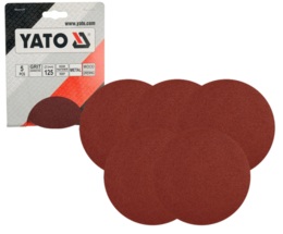 KRĄŻKI KRĄŻEK ŚCIERNY Z RZEPEM 5szt. 125mm P100 YATO YT-83434