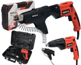 WKRĘTARKA TAŚMOWA DO REGIPSÓW PŁYT GK OSB Z MAGAZYNKIEM 550W 230V YATO YT-82071