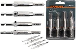 WIERTŁA DO DREWNA 2-4,5mm 4 SZT. Z SAMOCENTRUJĄCYMI KOŃCÓWKAMI ZESTAW STHOR 22750