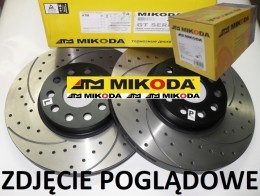 Tarcze hamulcowe wentylowane MIKODA 2255 GT malowane, nacinane, wiercone, kolor: czarny + KLOCKI MIKODA 72255 - DAIHATSU CHARADE 11r- TOYOTA YARIS (_P9_) YARIS (_P13_) - OŚ PRZEDNIA