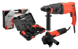 ZESTAW MŁOTOWIERTARKA MŁOT SDS PLUS SDS+ 3,2J 900W + SZLIFIERKA KĄTOWA KĄTÓWKA 125mm 720W YATO YT-821200