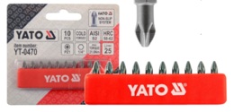 KOŃCÓWKI WKRĘTAKOWE BITY PZ1x25mm 10szt. YATO YT-0470