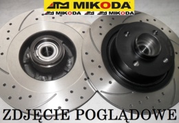 Tarcza hamulcowa pełna z łożyskiem i pierścieniem ABS MIKODA 1783L GT malowana, nacinana, wiercona, kolor: czarny - FIAT TALENTO NISSAN NV300 OPEL VIVARO B RENAULT TRAFIC III - OŚ TYLNA