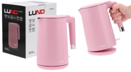 CZAJNIK ELEKTRYCZNY STAL NIERDZEWNA 1,5L 2200W COOL TOUCH RÓŻOWY LUND 68209