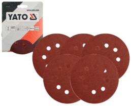 KRĄŻKI KRĄŻEK ŚCIERNY Z RZEPEM Z OTWORAMI 5szt. 125mm P60 YATO YT-83452