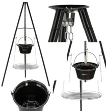 GRILL TRÓJNÓG RUSZT KOCIOŁEK OGRODOWY OGNISKOWY WISZĄCY OGNISKO 6l 49cm LUND 99933